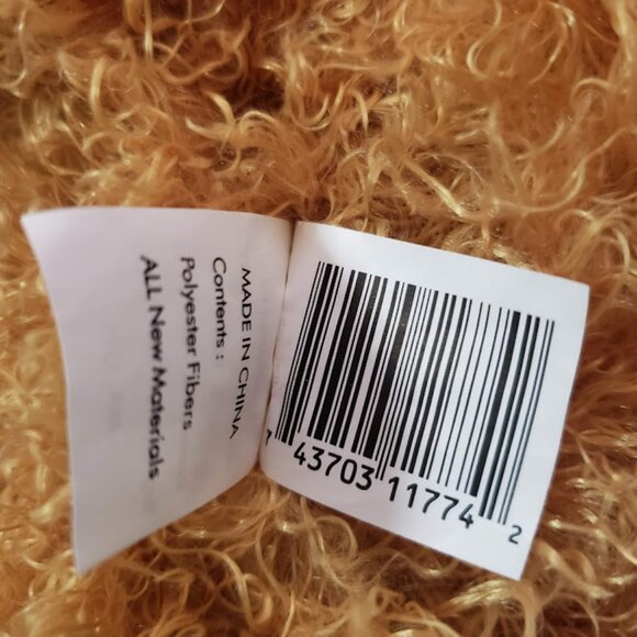 Walmart Happy Valentine's Bear Plush Stuffed Animal Brown Curly Fur Big Red Nose - Picture 6 of 9